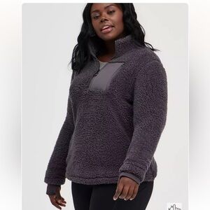 TORRID Sherpa Half Zip Active Pullover Size 2